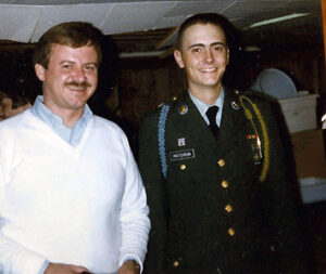 Me with my Uncle Roger after Infantry School, 1985.